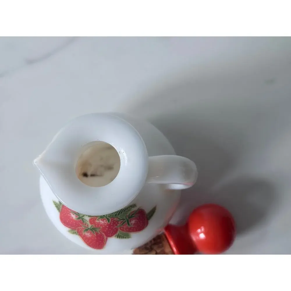 Vintage Avon Style Ceramic Strawberry Cruet Decanter Bottle